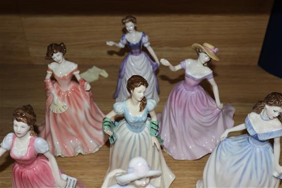 Twelve Royal Doulton and other figures of elegant ladies